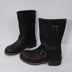 Harley Davidson Leather Steel Toe Motorcycle Boots